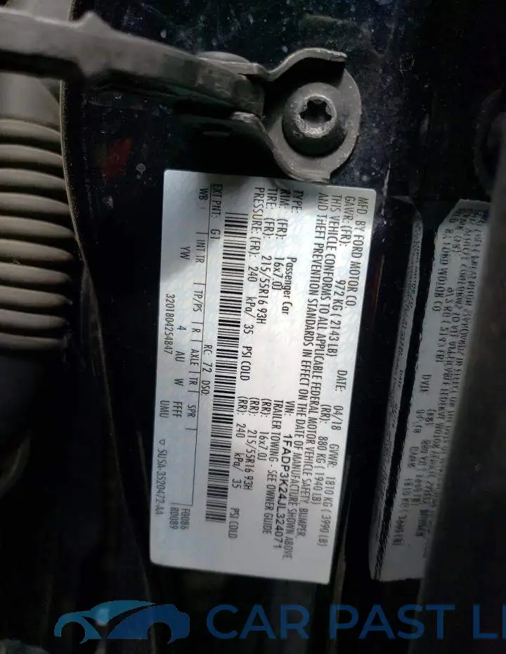 1FADP3K24JL324071# 12