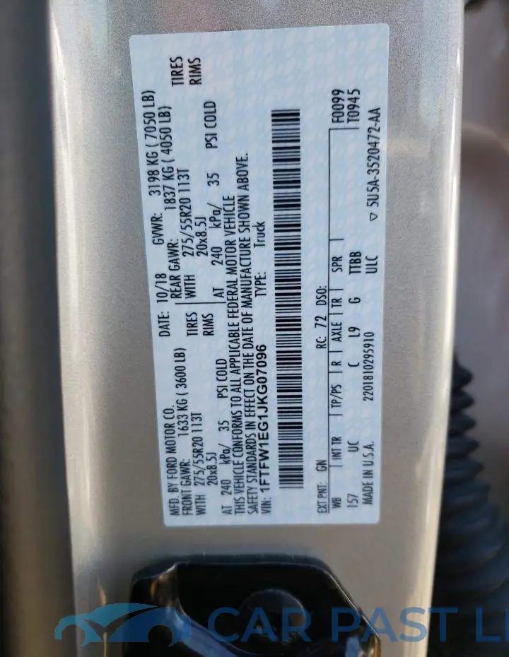 1FTFW1EG1JKG07096# 13