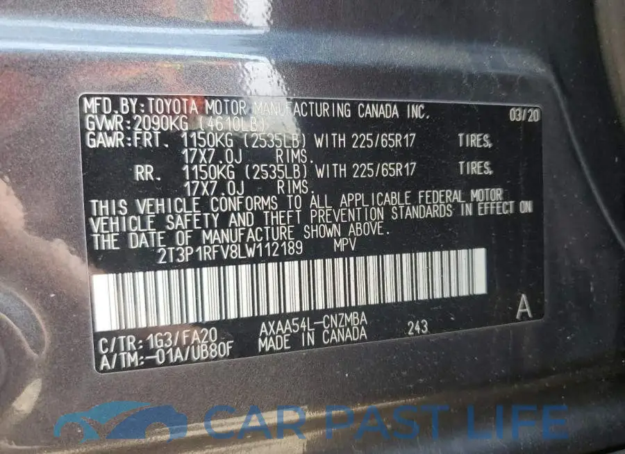2T3P1RFV8LW112189# 13