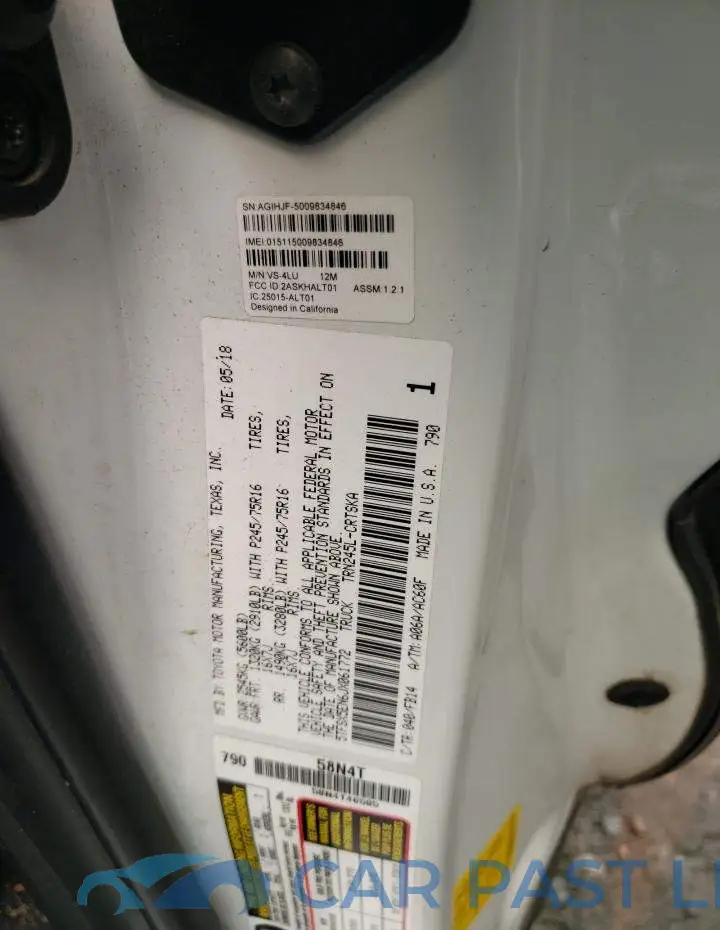 5TFSX5EN6JX061772# 12