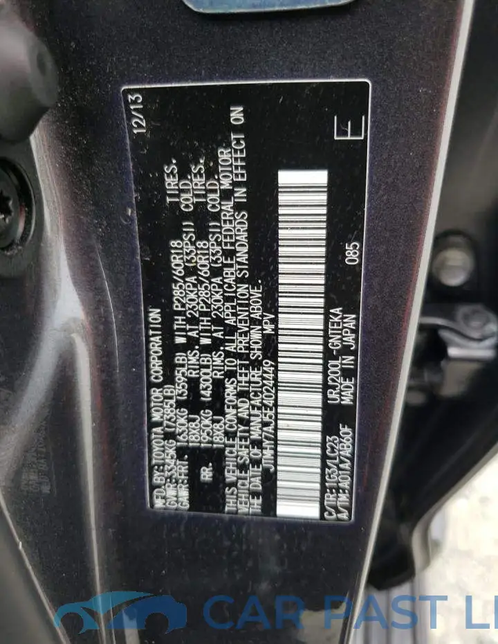 JTMHY7AJ5E4024449# 12