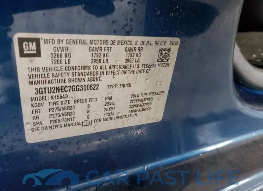 3GTU2NEC7GG300622# 12