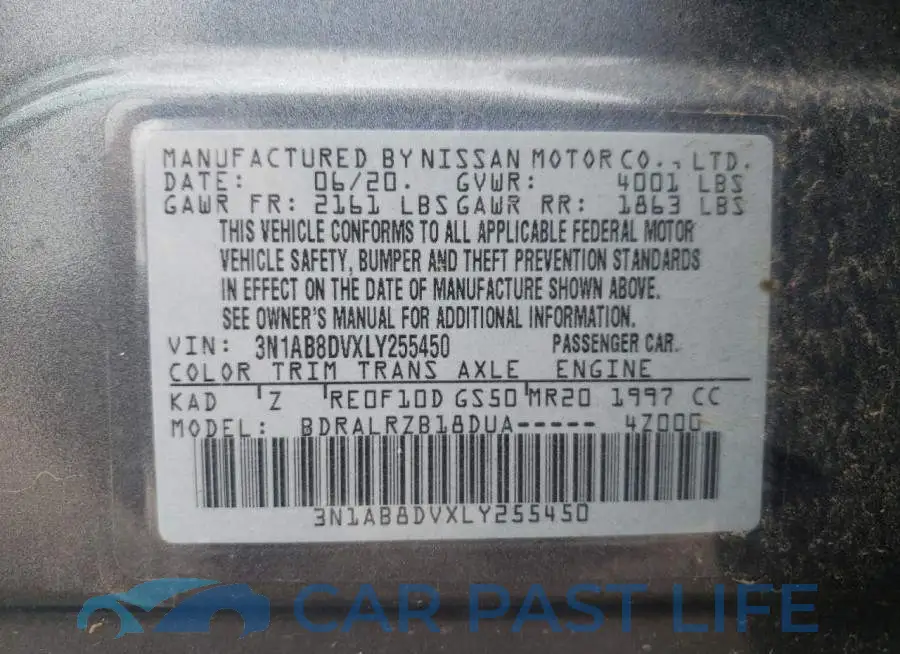3N1AB8DVXLY255450# 12