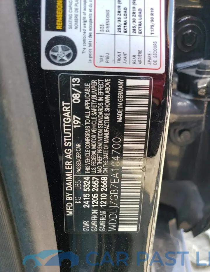 WDDLJ7GB7EA104700# 12