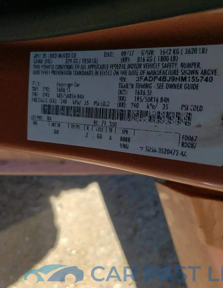 3FADP4BJ9HM159740# 13