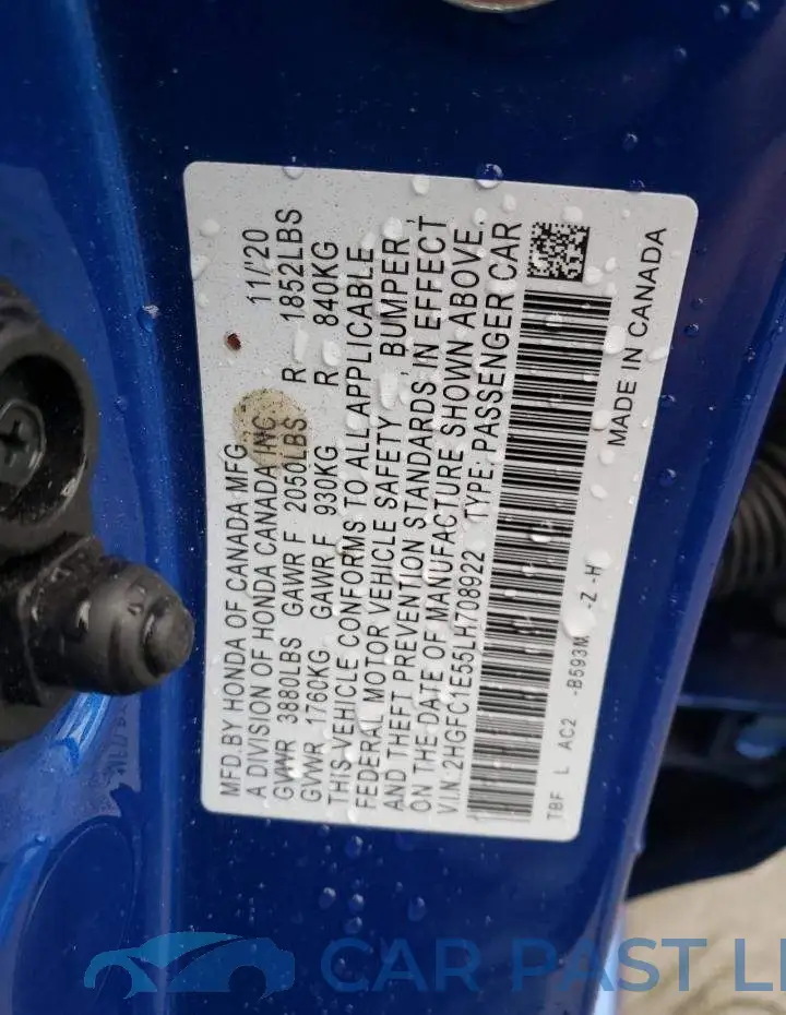 2HGFC1E55LH708922# 12