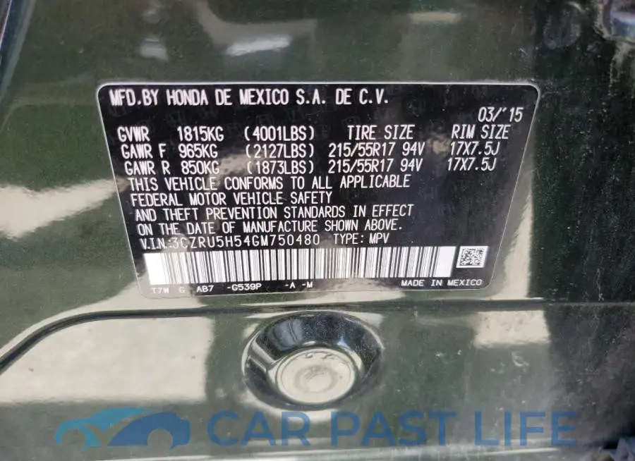 3CZRU5H54GM750480# 13