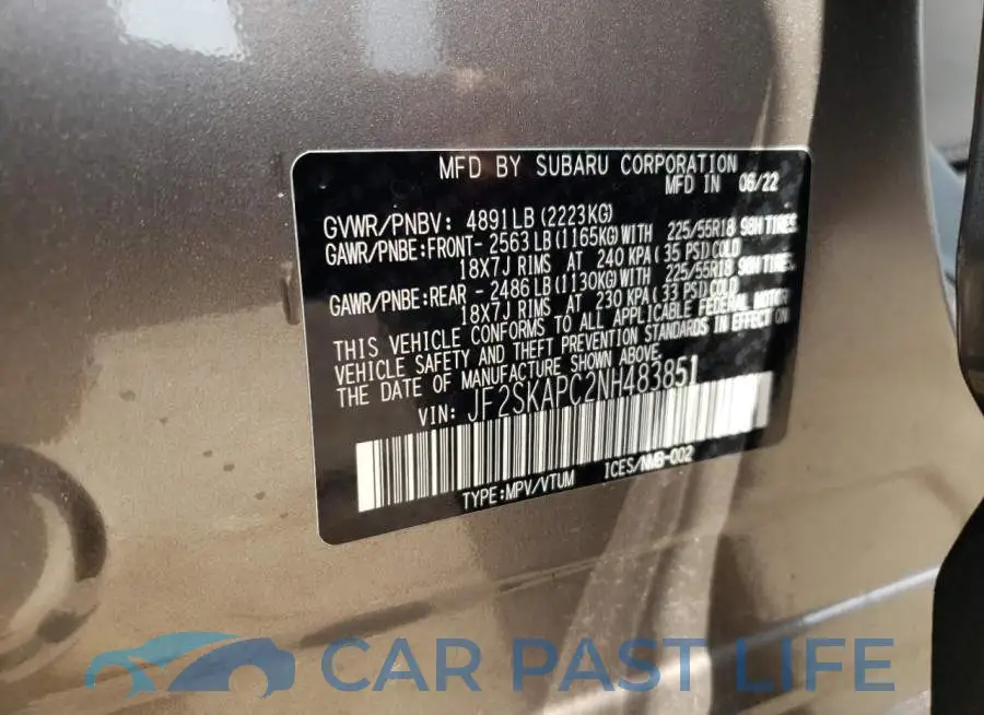 JF2SKAPC2NH483851# 12