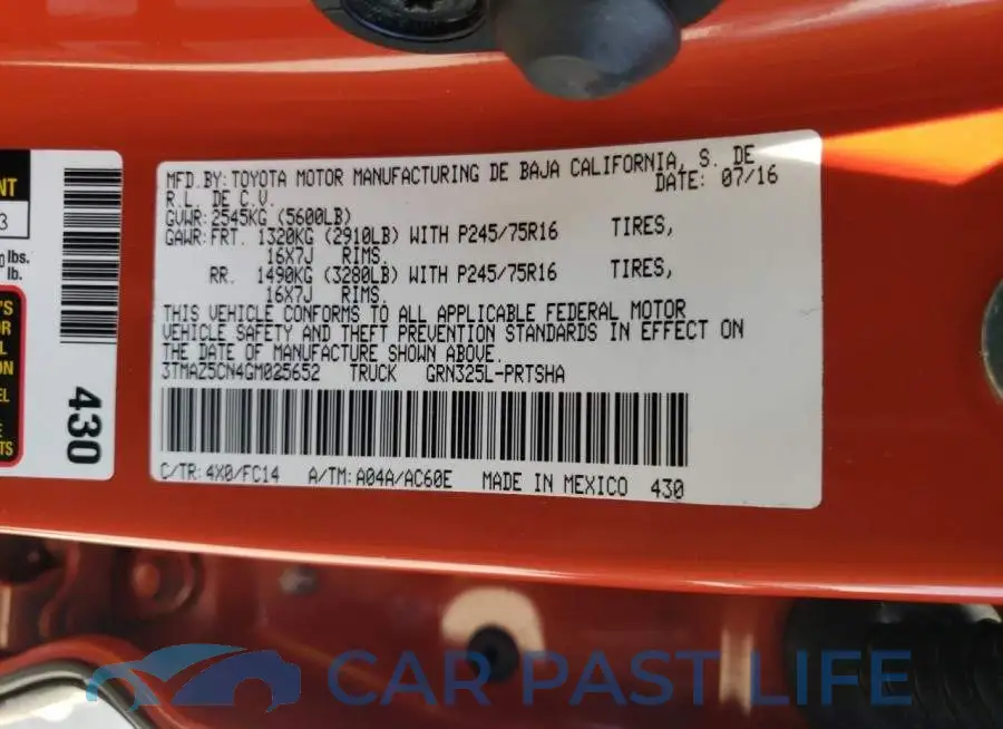 3TMAZ5CN4GM025652# 12