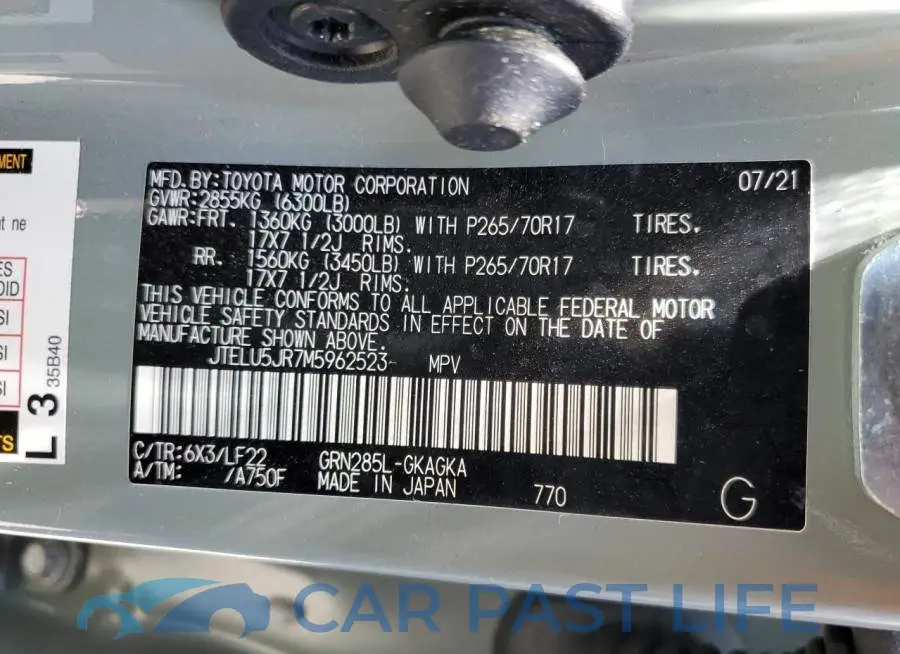 JTELU5JR7M5962523# 13
