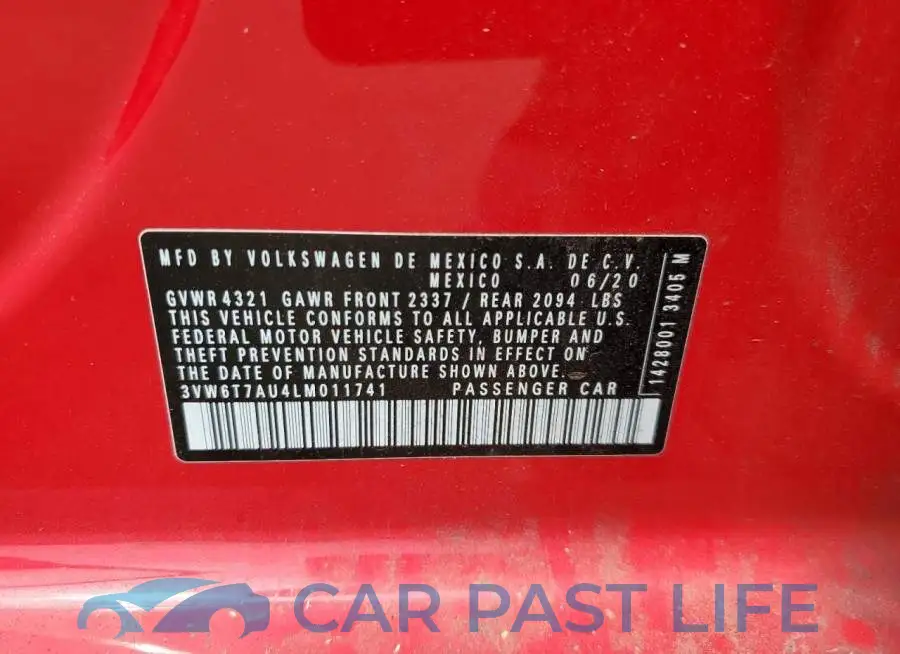 3VW6T7AU4LM011741# 12
