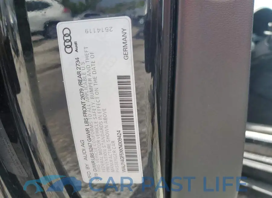 WAUY4GF5XKN009424# 12