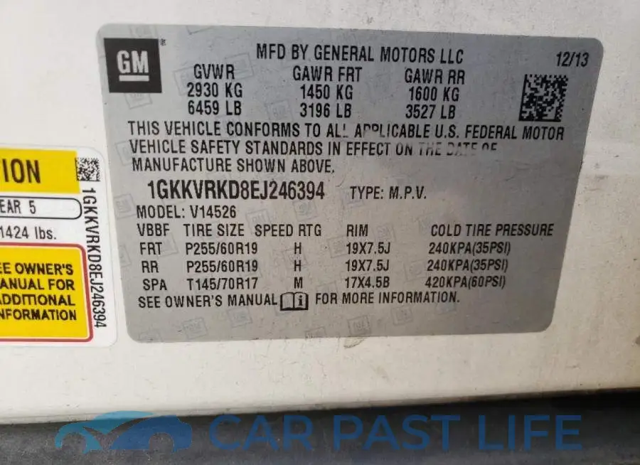1GKKVRKD8EJ246394# 13