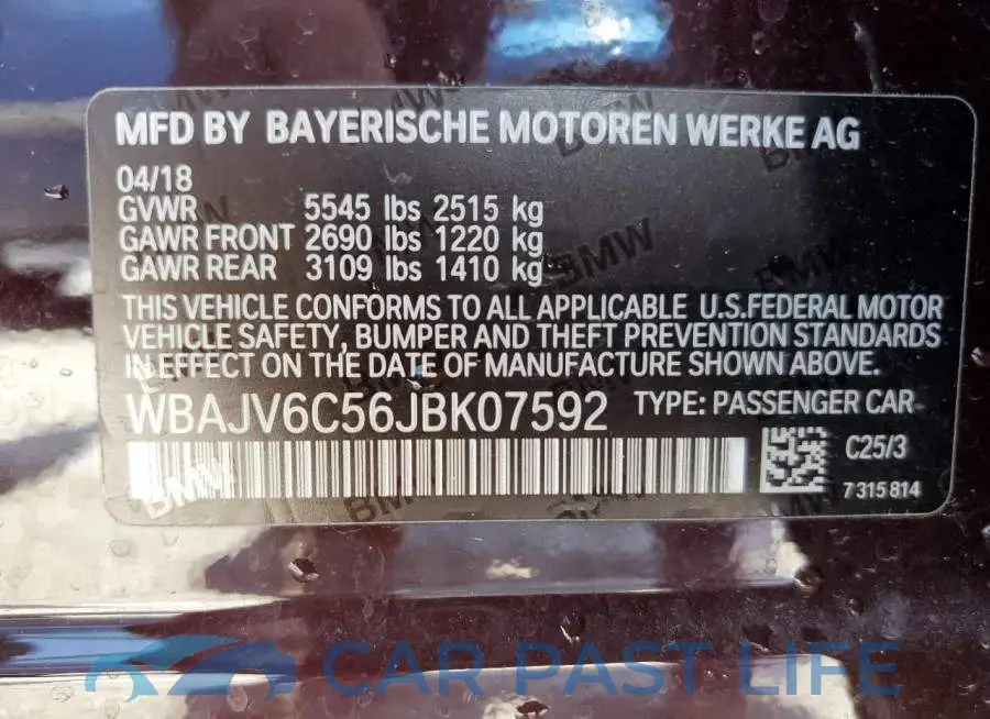 WBAJV6C56JBK07592# 12