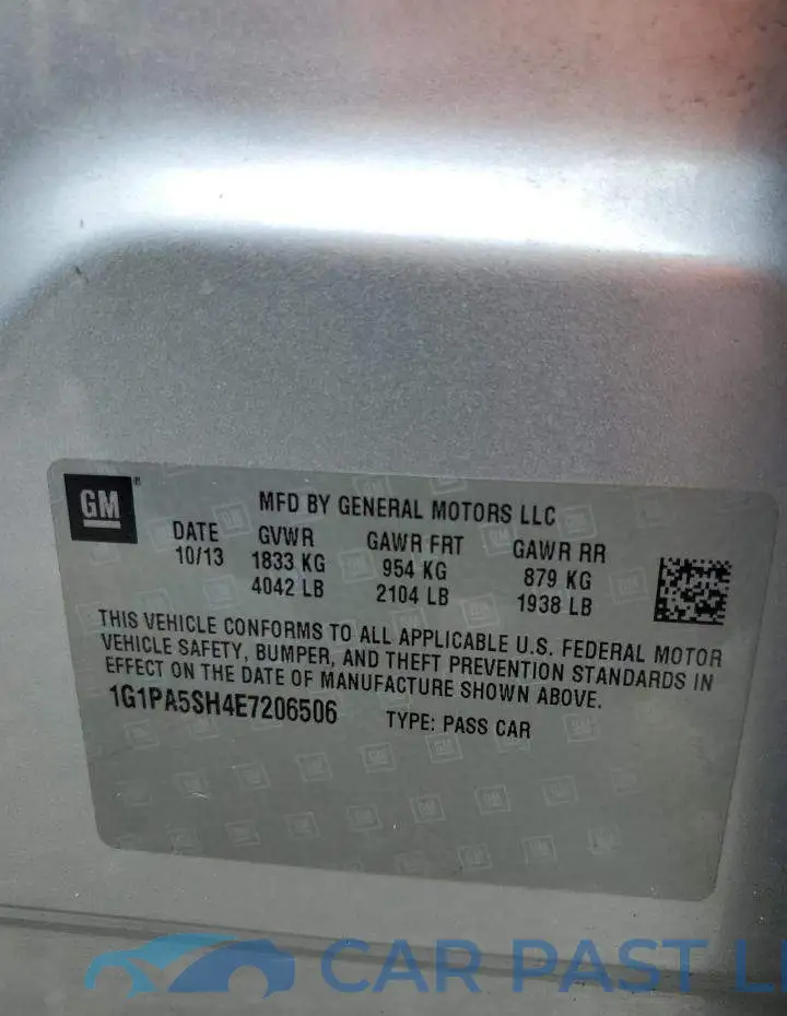 1G1PA5SH4E7206506# 12