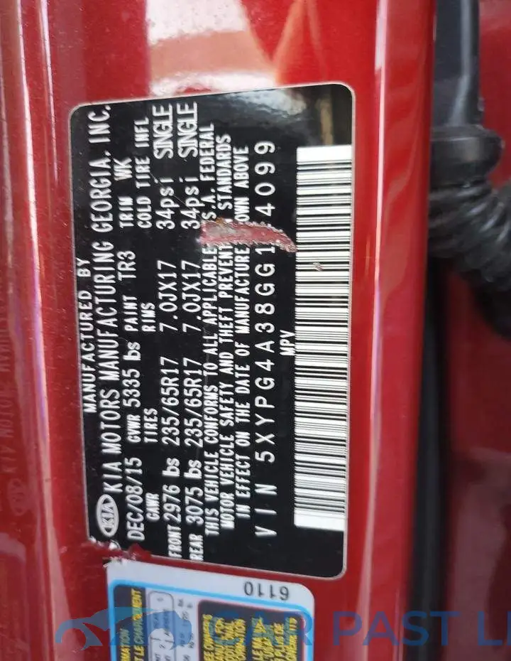 5XYPG4A38GG144099# 13