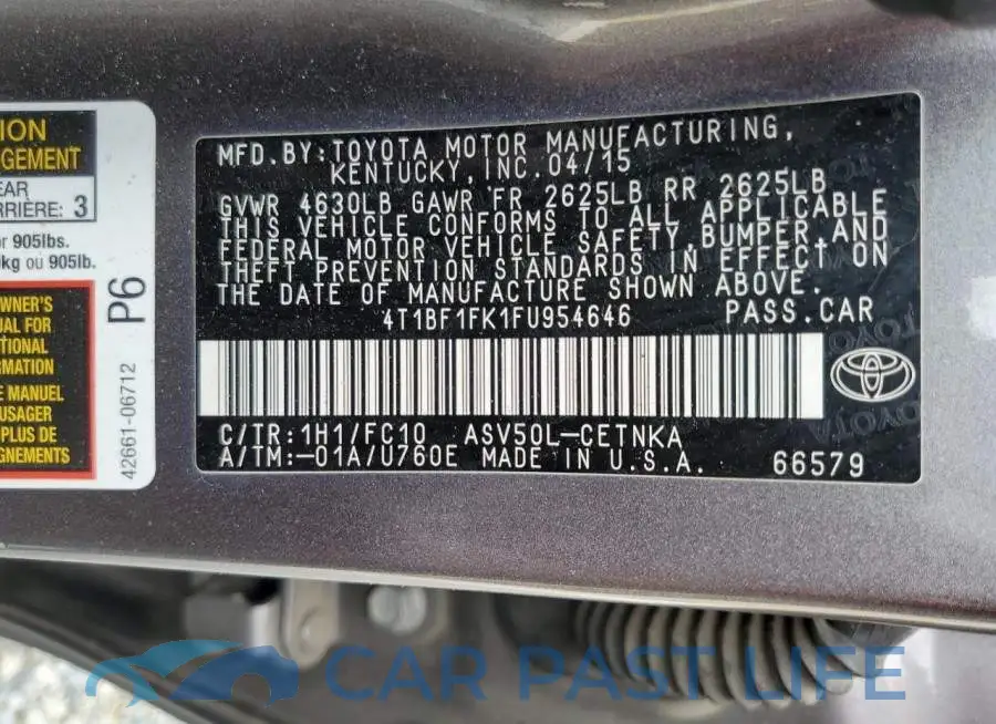 4T1BF1FK1FU954646# 12