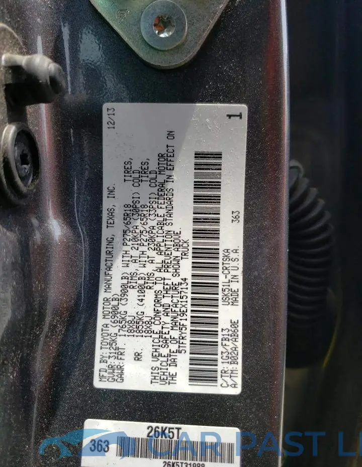 5TFRY5F19EX157134# 12