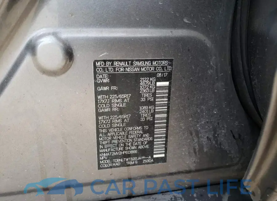 KNMAT2MV2HP613866# 13
