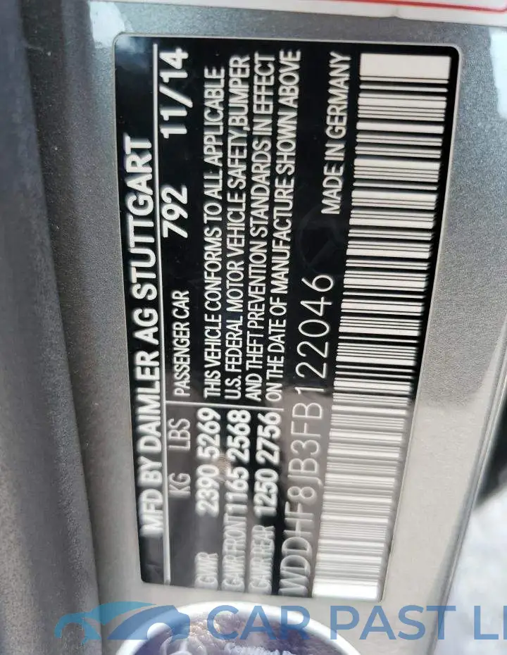 WDDHF8JB3FB122046# 12