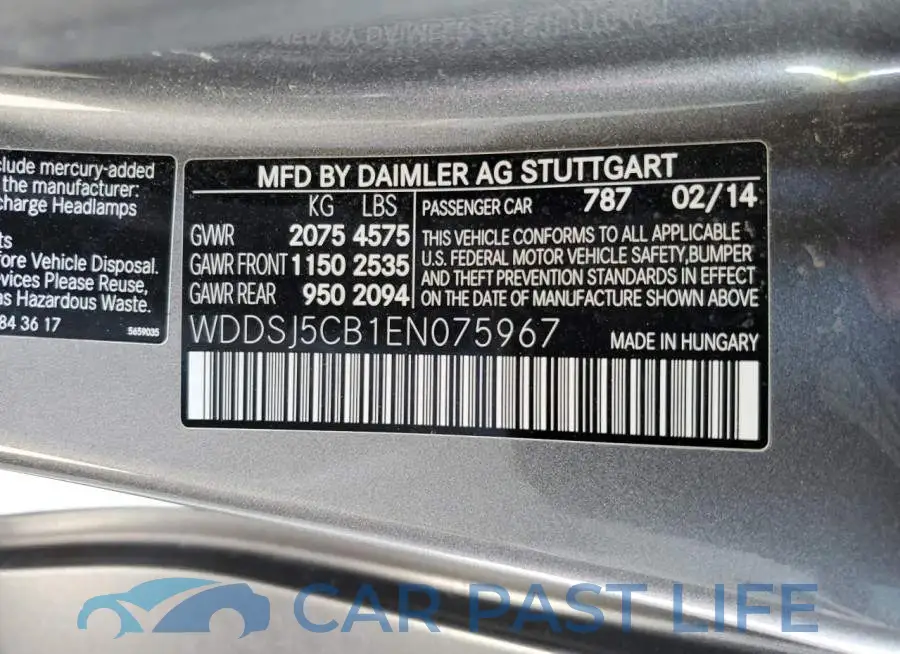 WDDSJ5CB1EN075967# 12