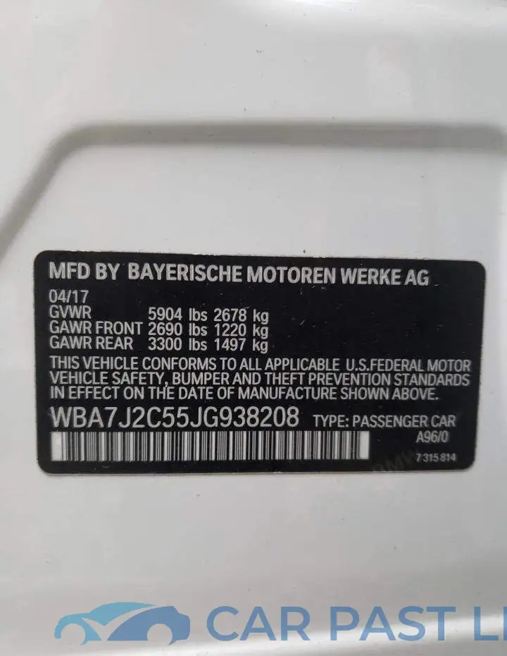 WBA7J2C55JG938208# 12