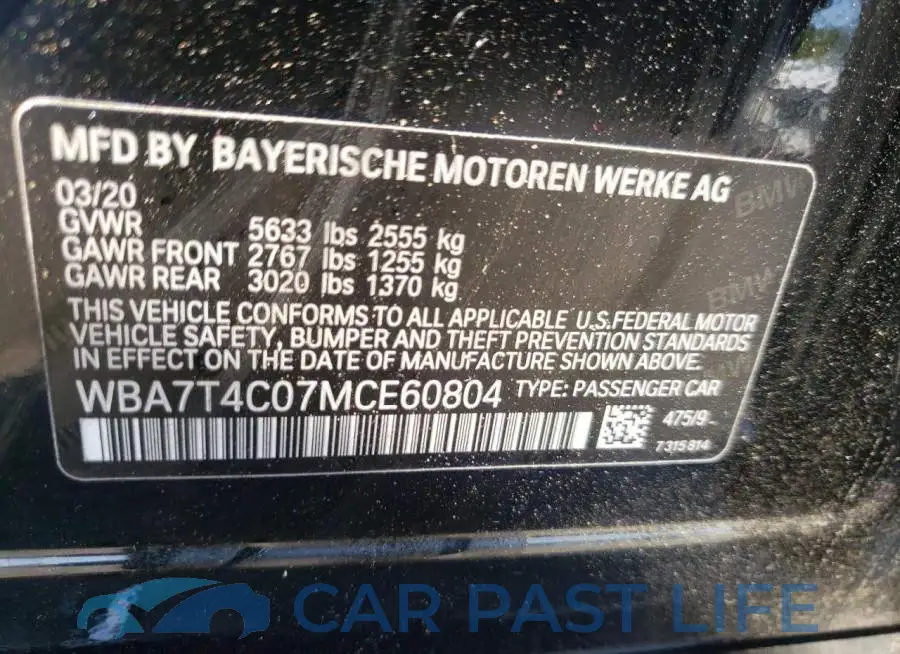 WBA7T4C07MCE60804# 10