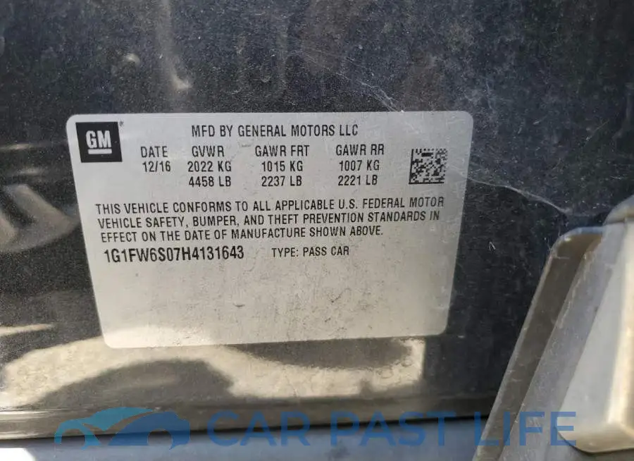 1G1FW6S07H4131643# 12