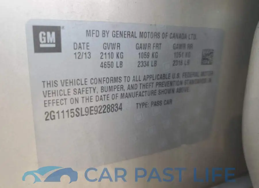 2G1115SL9E9228834# 12
