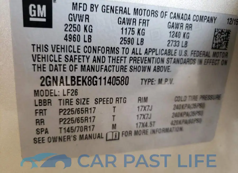 2GNALBEK8G1140580# 14