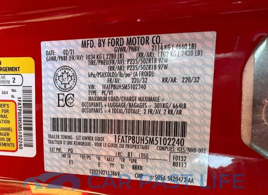 1FATP8UH5M5102240# 10