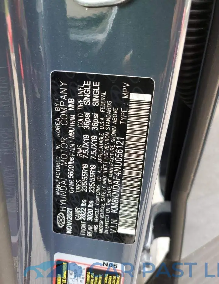 KM8KNDAF4NU056121# 13