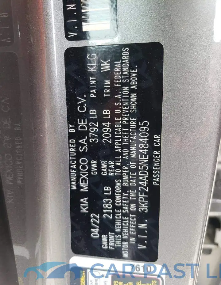 3KPF24AD5NE484095# 13