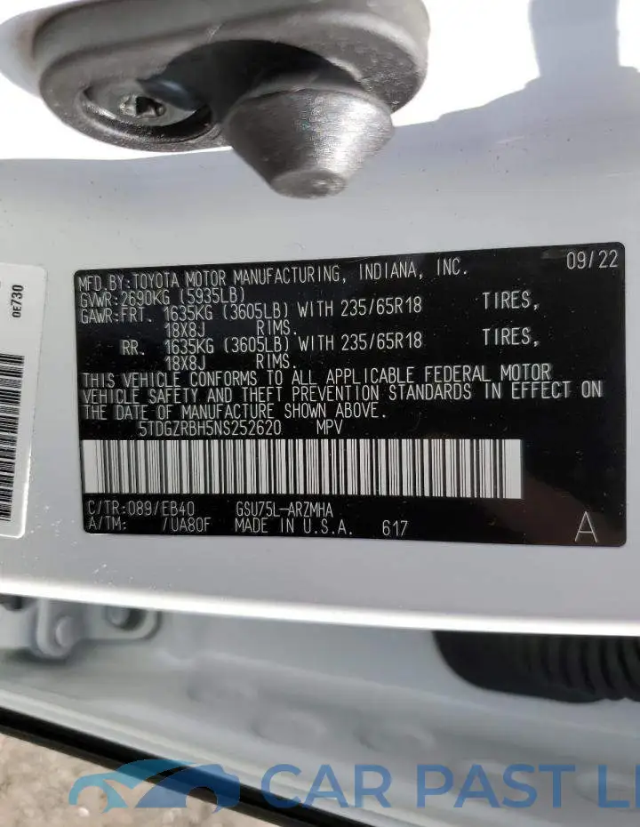 5TDGZRBH5NS252620# 14