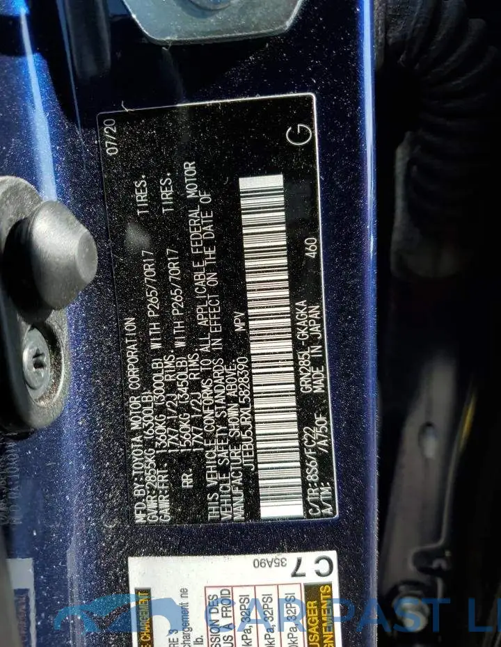 JTEBU5JRXL5828390# 12