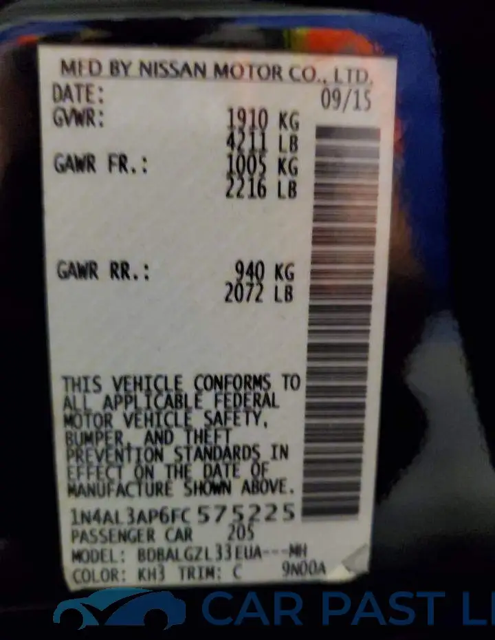 1N4AL3AP6FC575225# 12