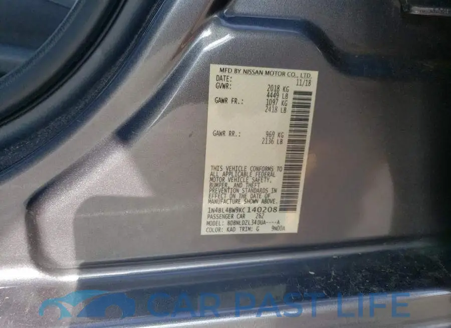 1N4BL4BW9KC140208# 12