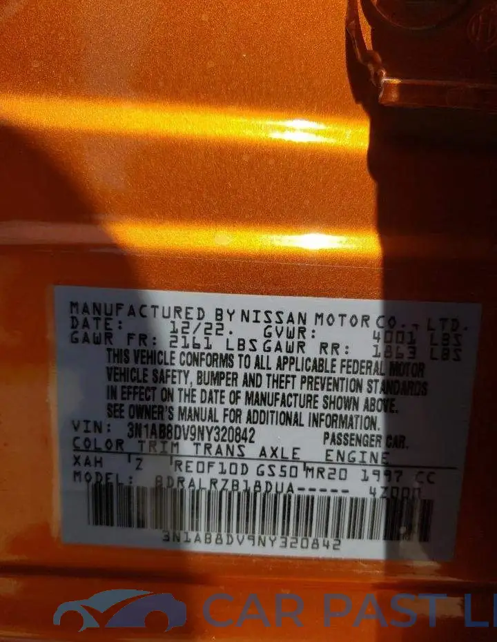 3N1AB8DV9NY320842# 12