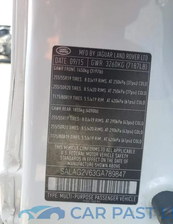 SALAG2V63GA789847# 13