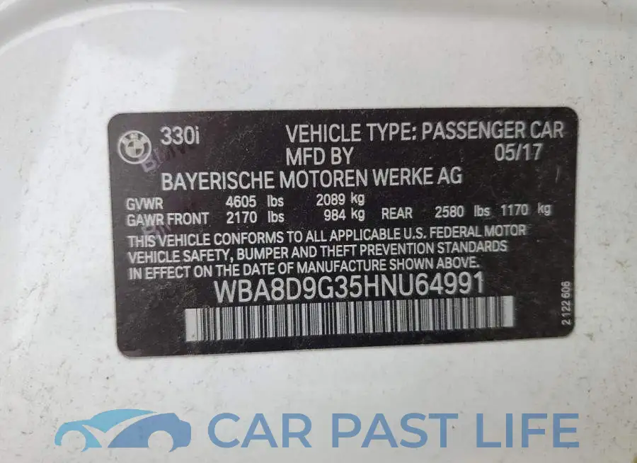 WBA8D9G35HNU64991# 13