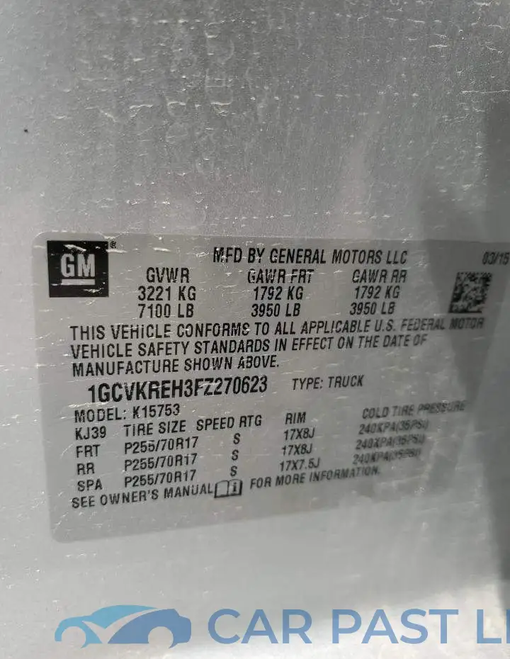 1GCVKREH3FZ270623# 12