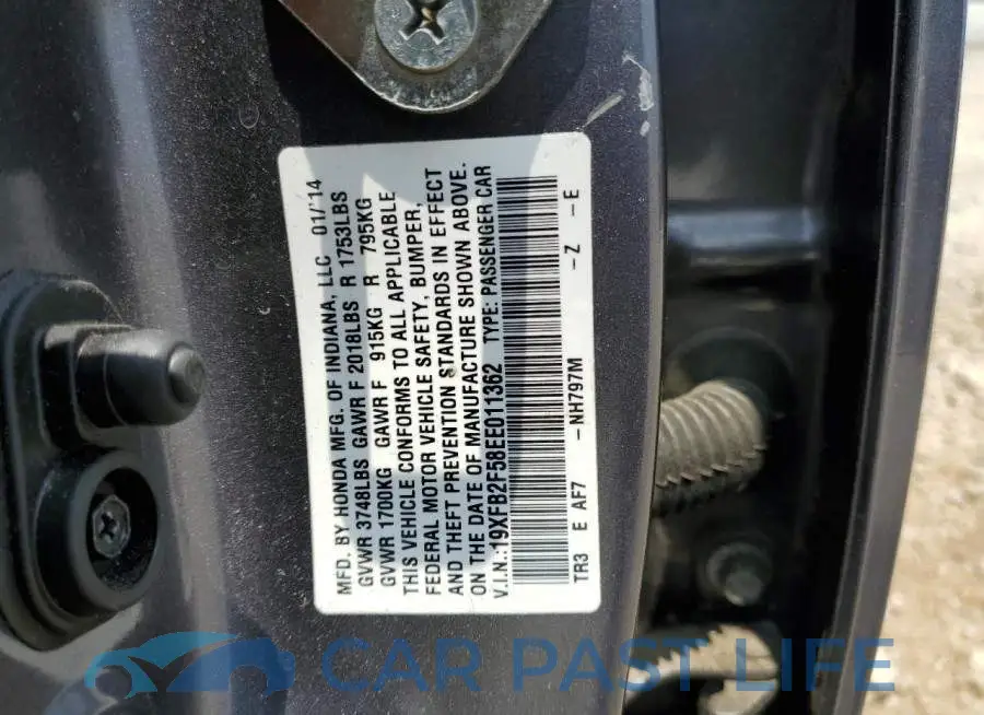 19XFB2F58EE011362# 12