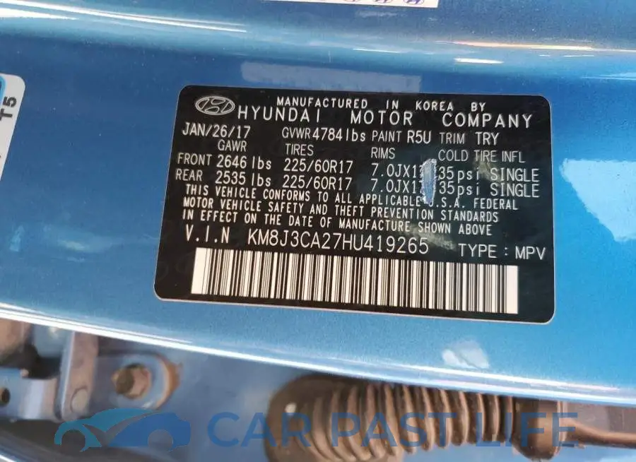KM8J3CA27HU419265# 13