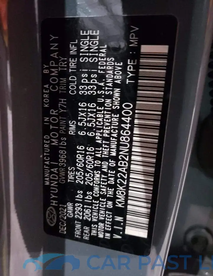 KM8K22AB2NU864400# 14