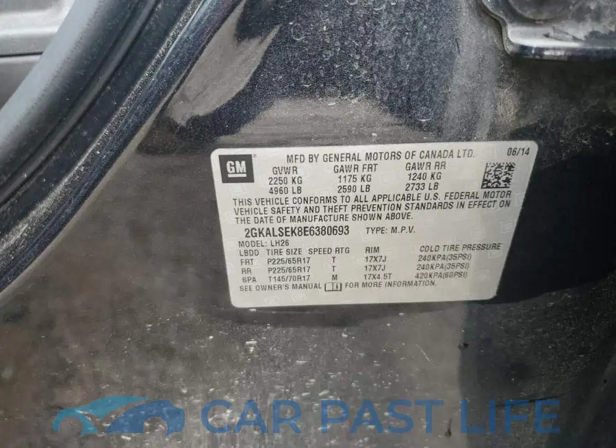 2GKALSEK8E6380693# 12