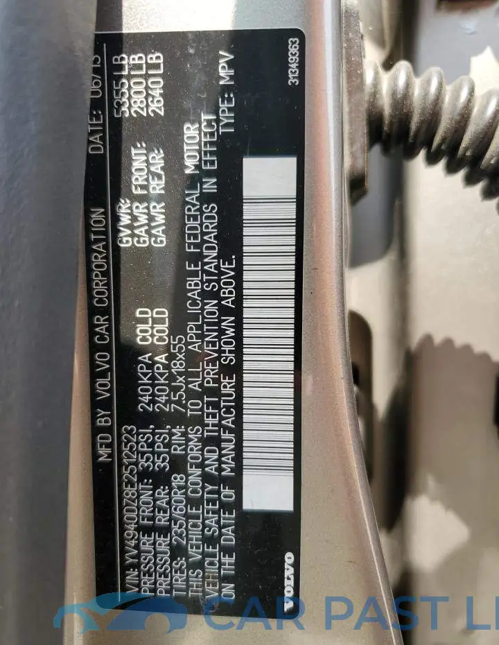 YV4940DZ8E2512523# 13