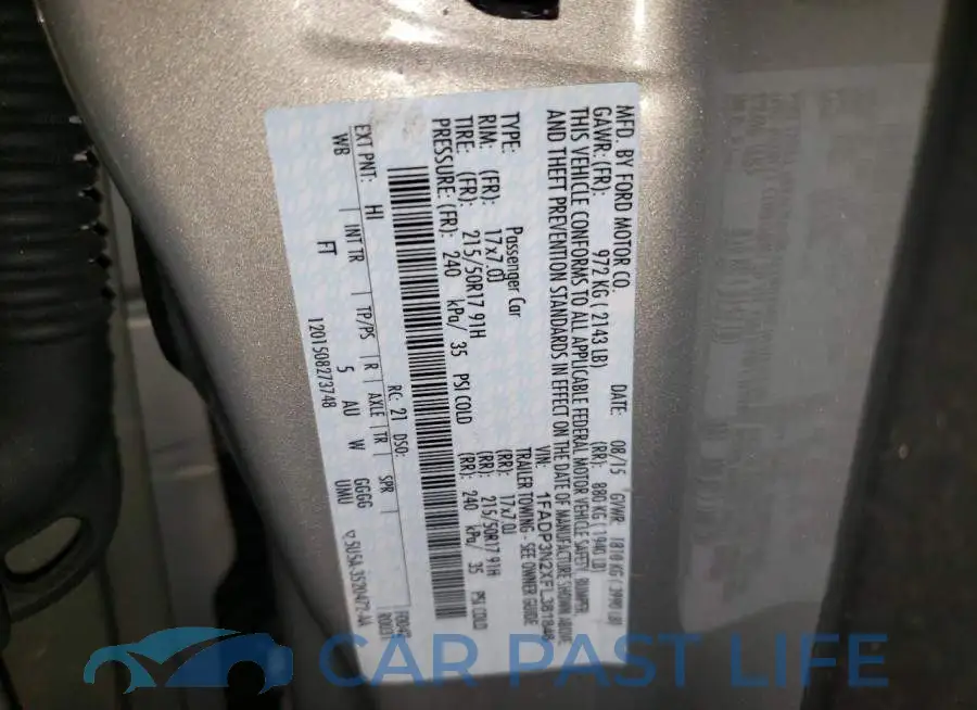 1FADP3N2XFL381846# 12