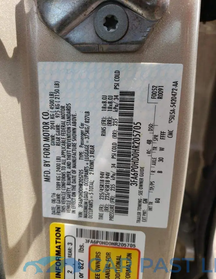 3FA6P0HD0HR205705# 12