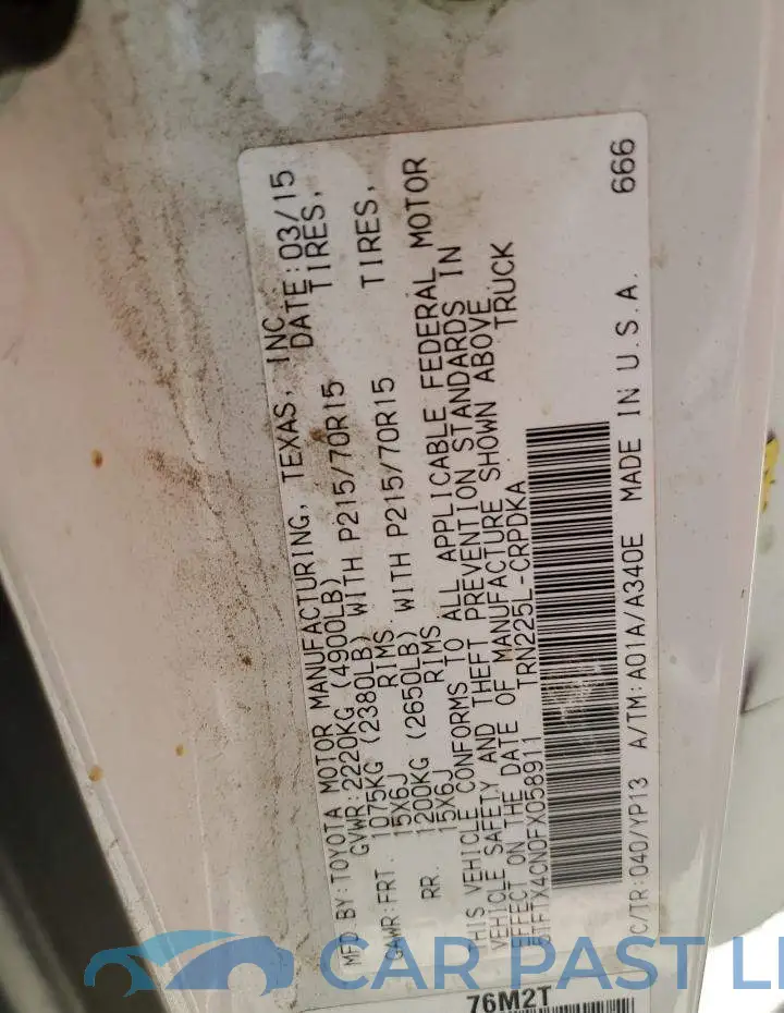 5TFTX4CN0FX058911# 13