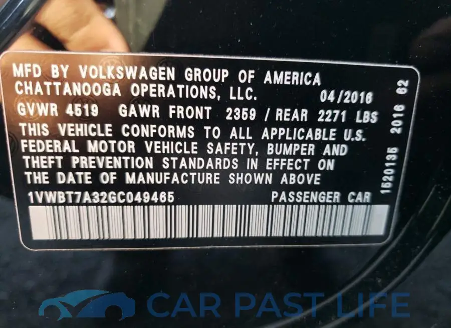 1VWBT7A32GC049465# 12